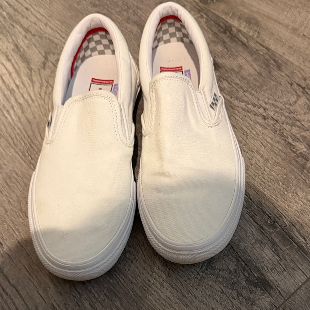 Vans White Slip-On Shoes (barely to never used) - Picture 3 of 6